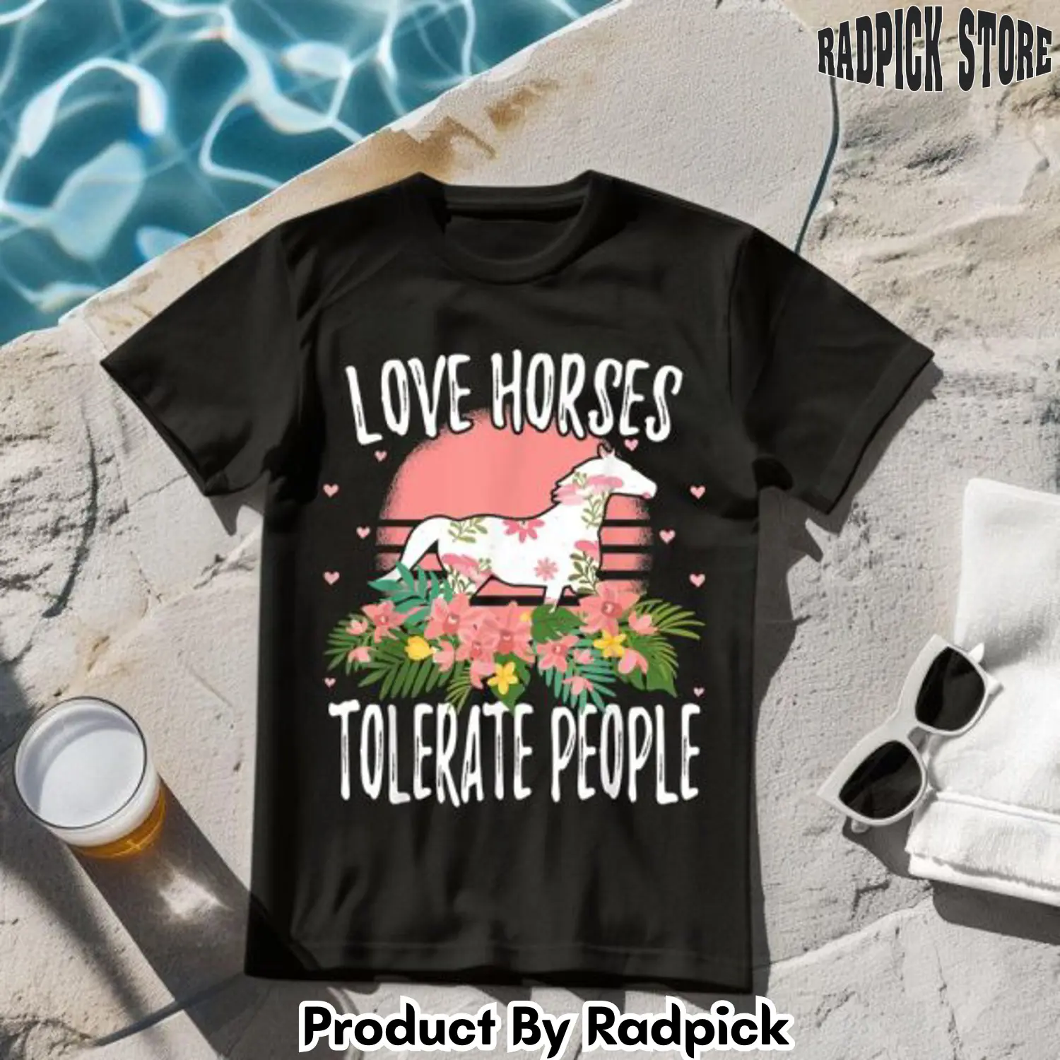 Love horses and tolerate people tshirt rp2640912